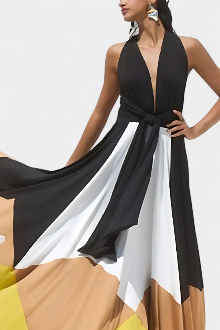 Nava Long Multiform Dress with Open Back