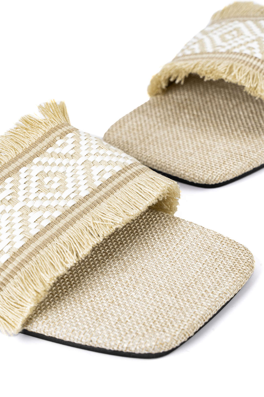 Fringed Weave Beach Slides