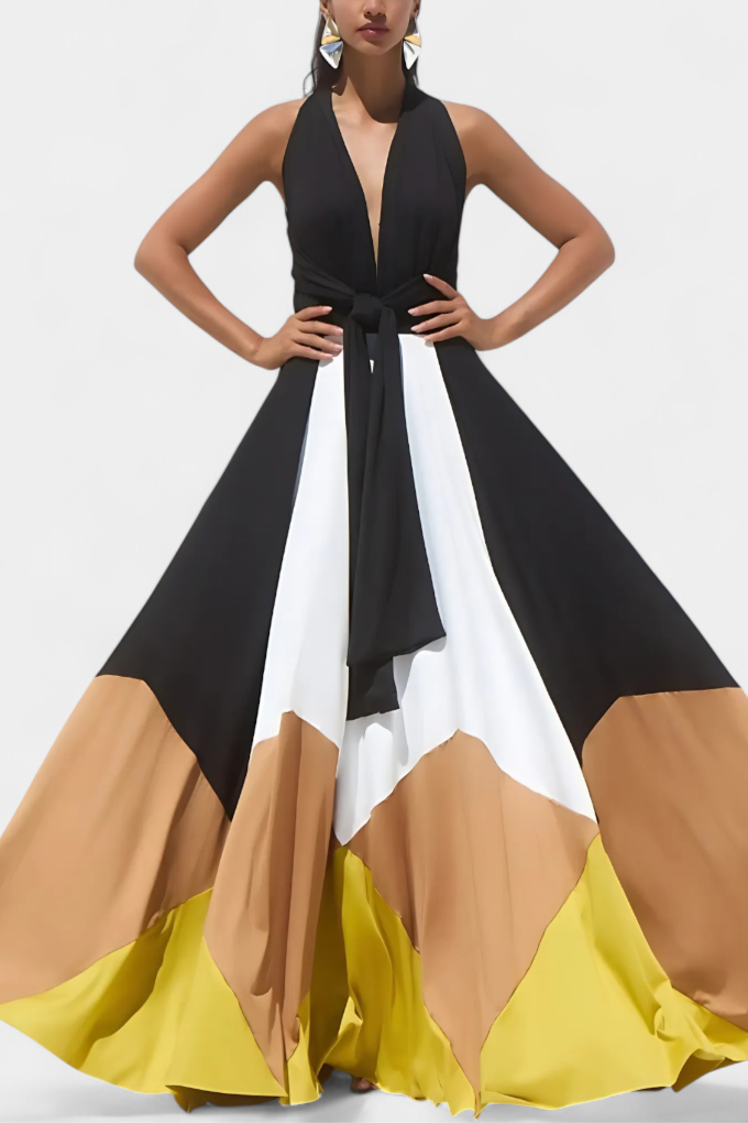 Nava Long Multiform Dress with Open Back