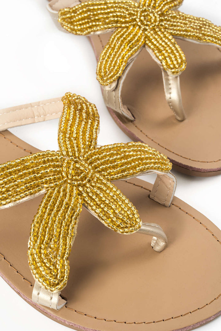 Round Toe Beaded Slippers