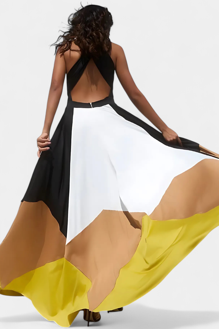 Nava Long Multiform Dress with Open Back