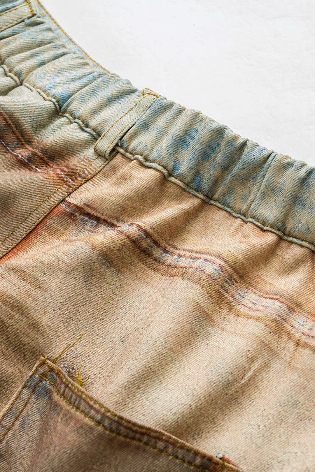 Abstract Print Button Pocket Trousers