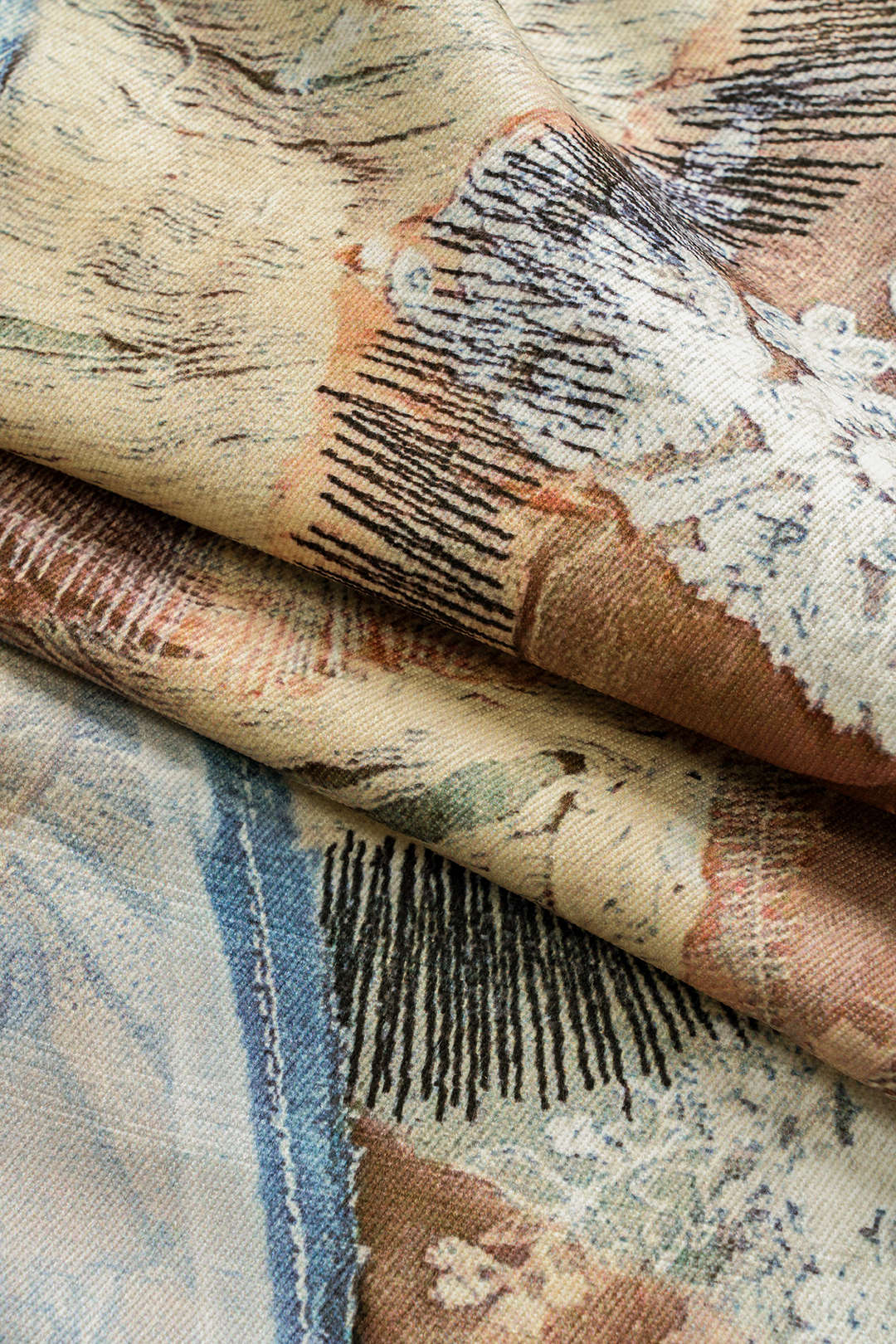 Abstract Print Button Pocket Trousers