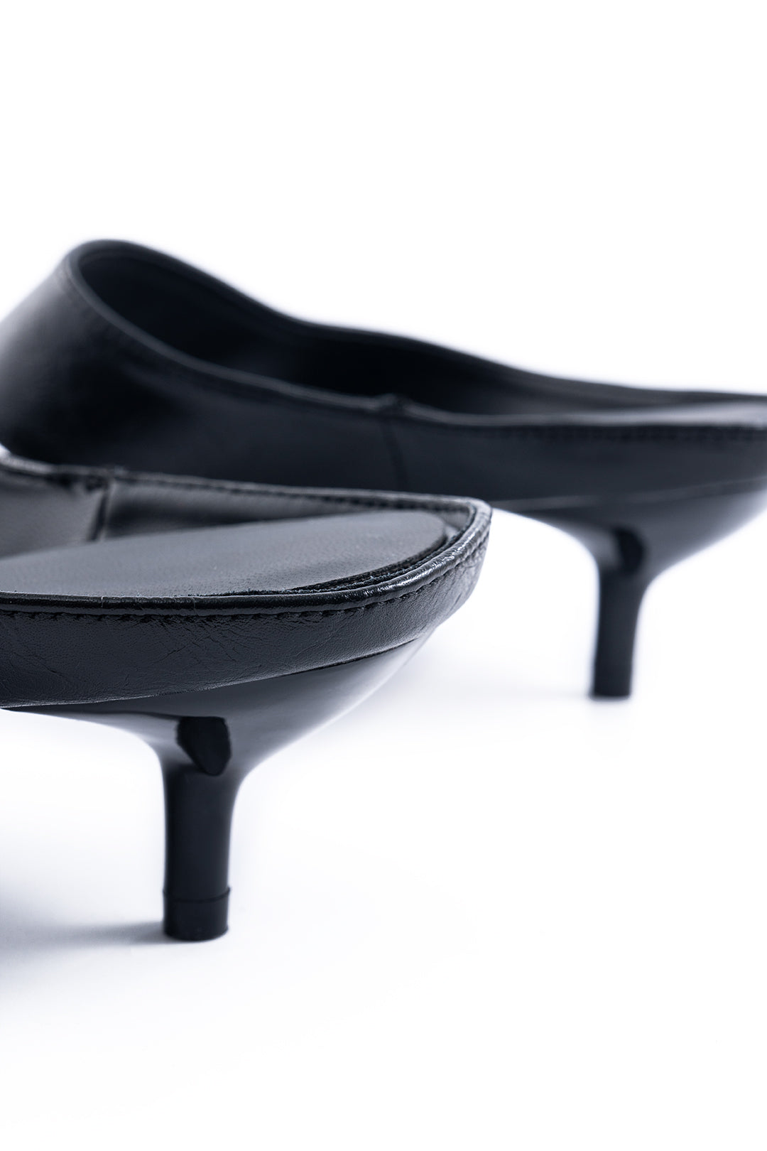 Faux Leather Square Toe Slippers