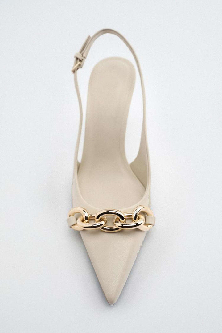 Chain Metallic Pointed Heels