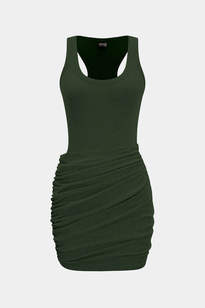 Ruched Tank Sleeveless Mini Dress