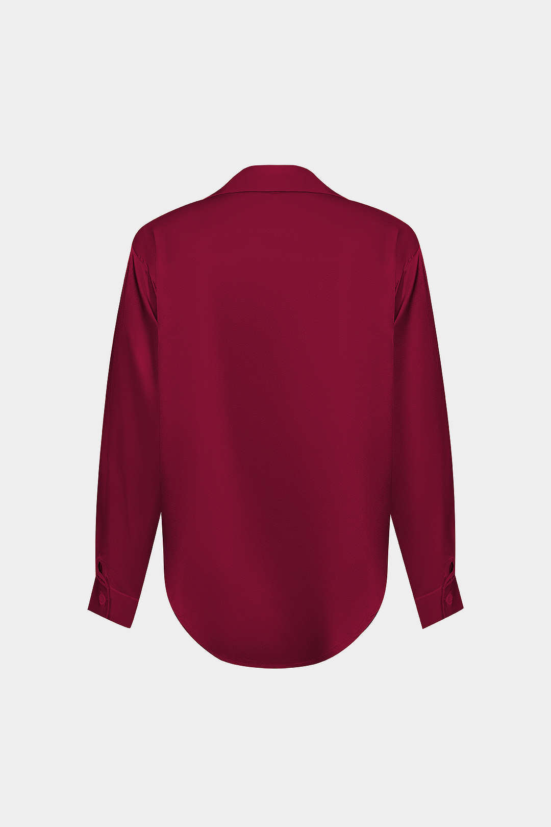 Basic Solid Satin Long-Sleeve Shirt