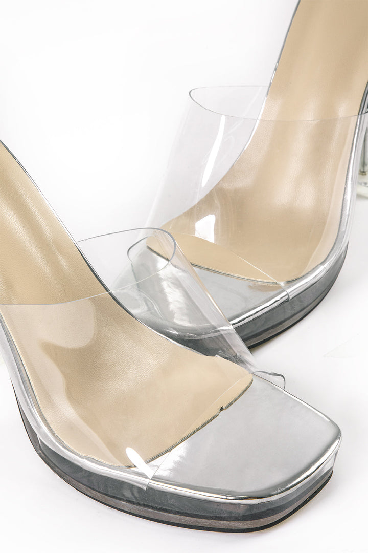 Plastic Open Toe Ultra High Heels