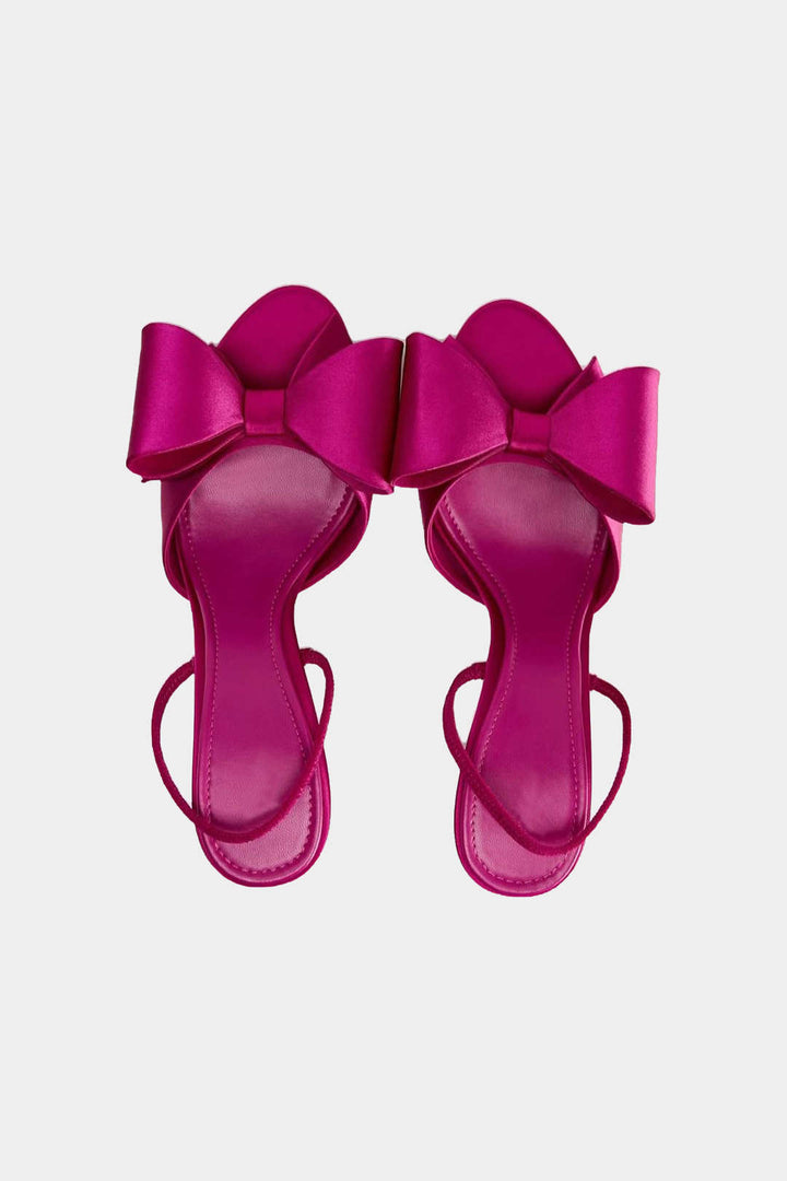Faux Leather Butterfly Decor Pointed Heels