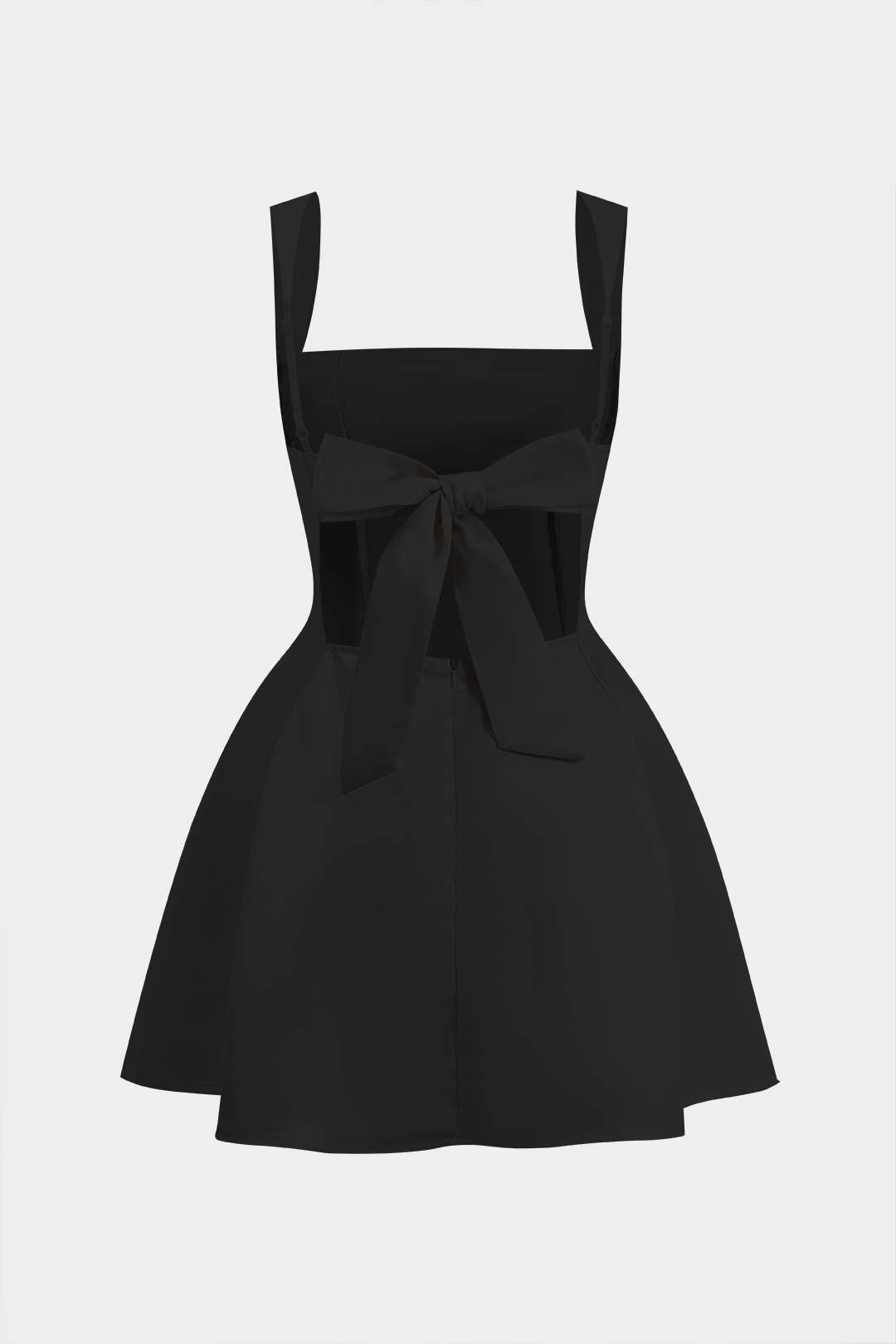 Tie Back Zipper Backless Slip Mini Dress