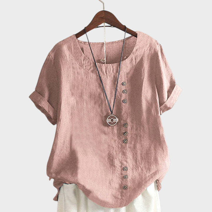 Ella - Linen Blouse with Buttons