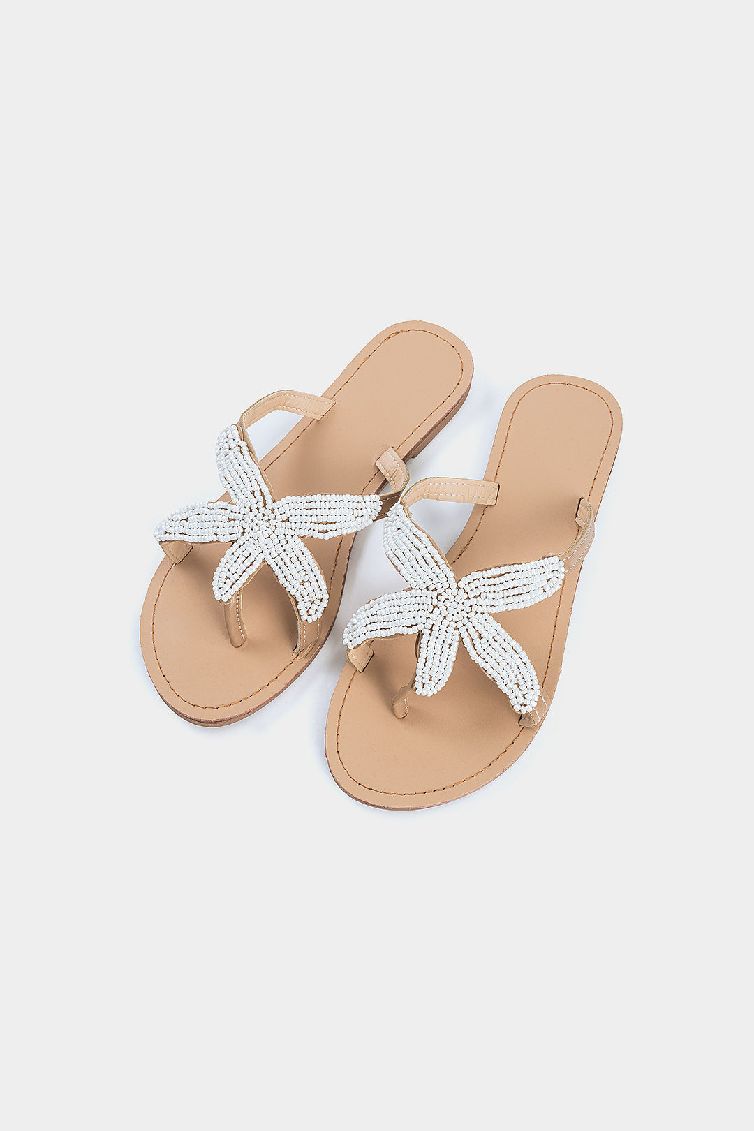 Round Toe Beaded Slippers