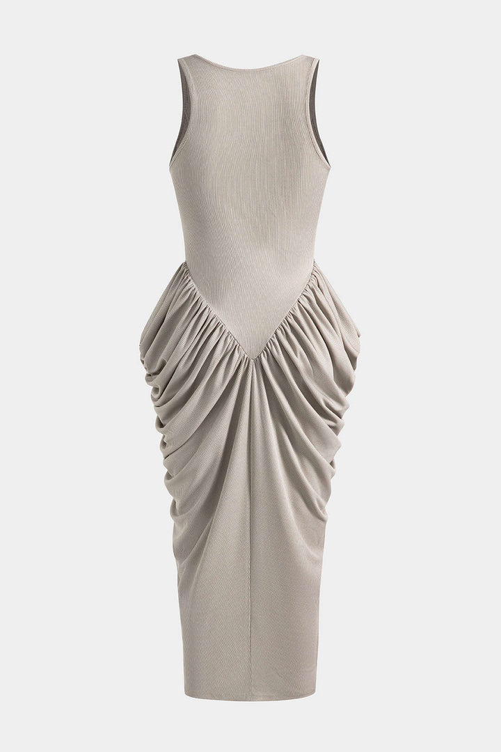 Ruched Corset Sleeveless Maxi Dress