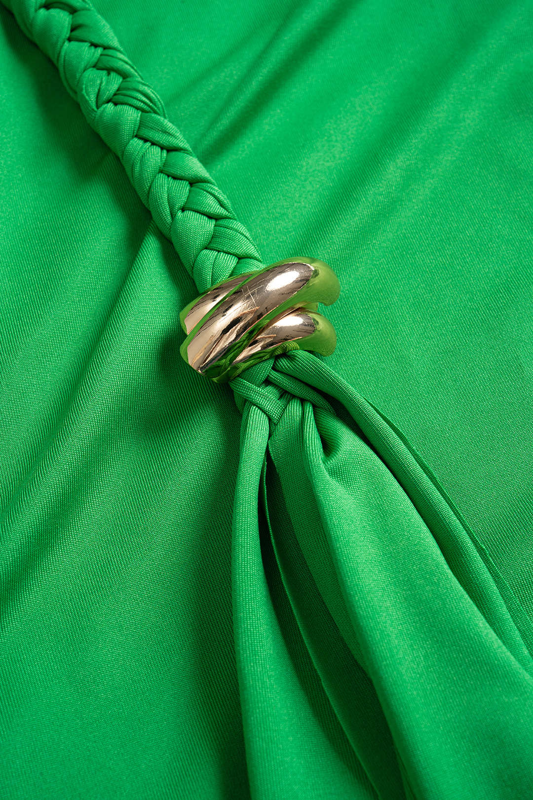 Metallic Decor Braided Ruched Skirt