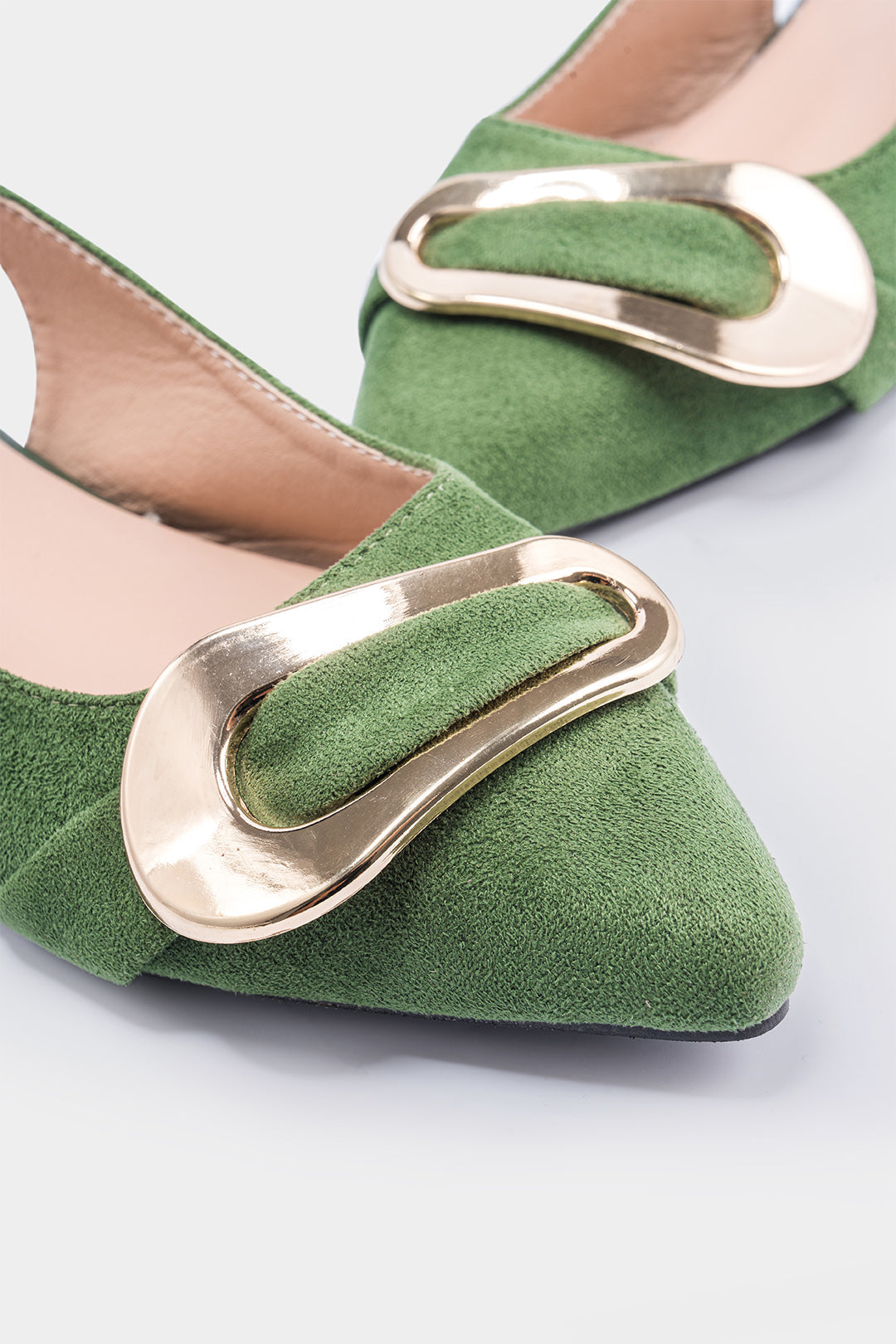 Metal Buckle Pointed Flats