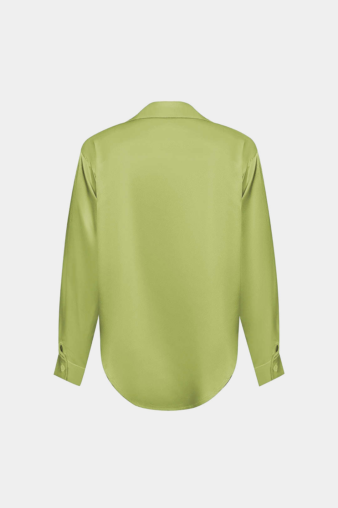 Basic Solid Satin Long-Sleeve Shirt