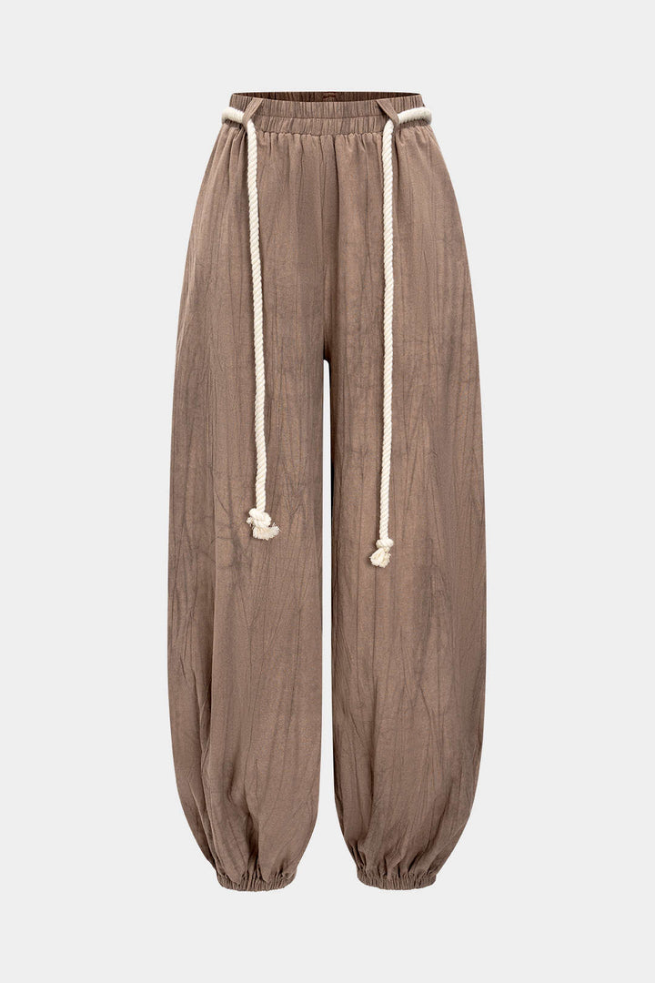 High Waist Drawstring Trousers