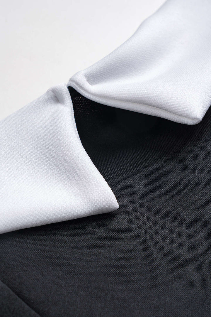 Contrast Ruched Strapless Sleeveless Mini Dress