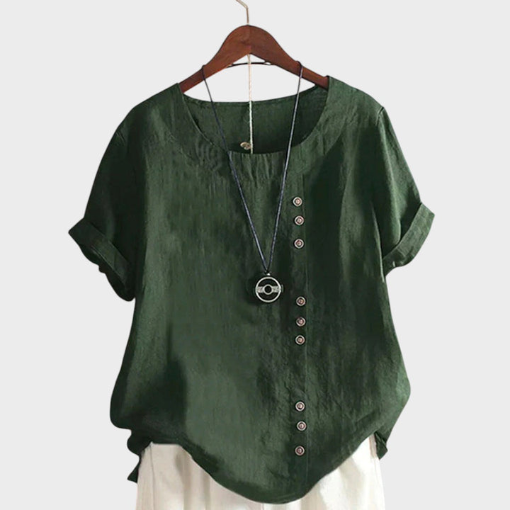 Ella - Linen Blouse with Buttons