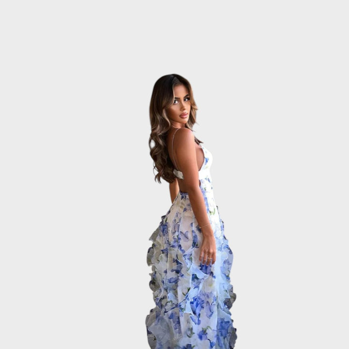 Hannah -  Floral Ruffle Maxi Dress
