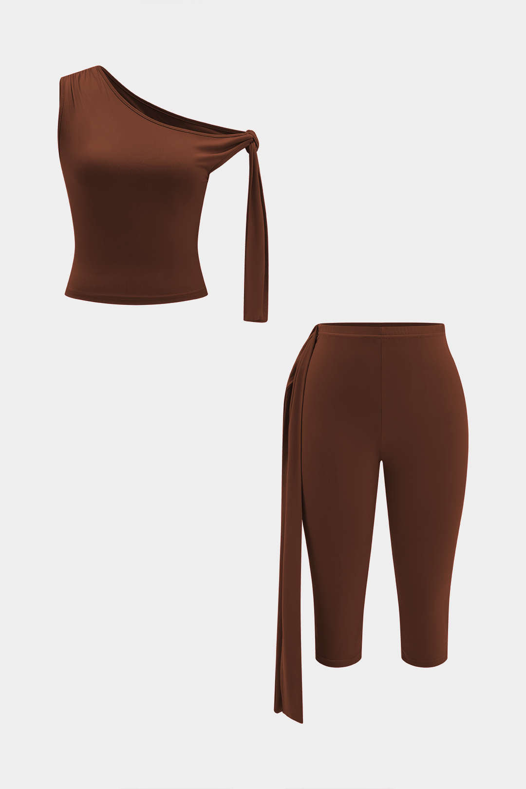 Tie-Up Detail Top And Shorts Set