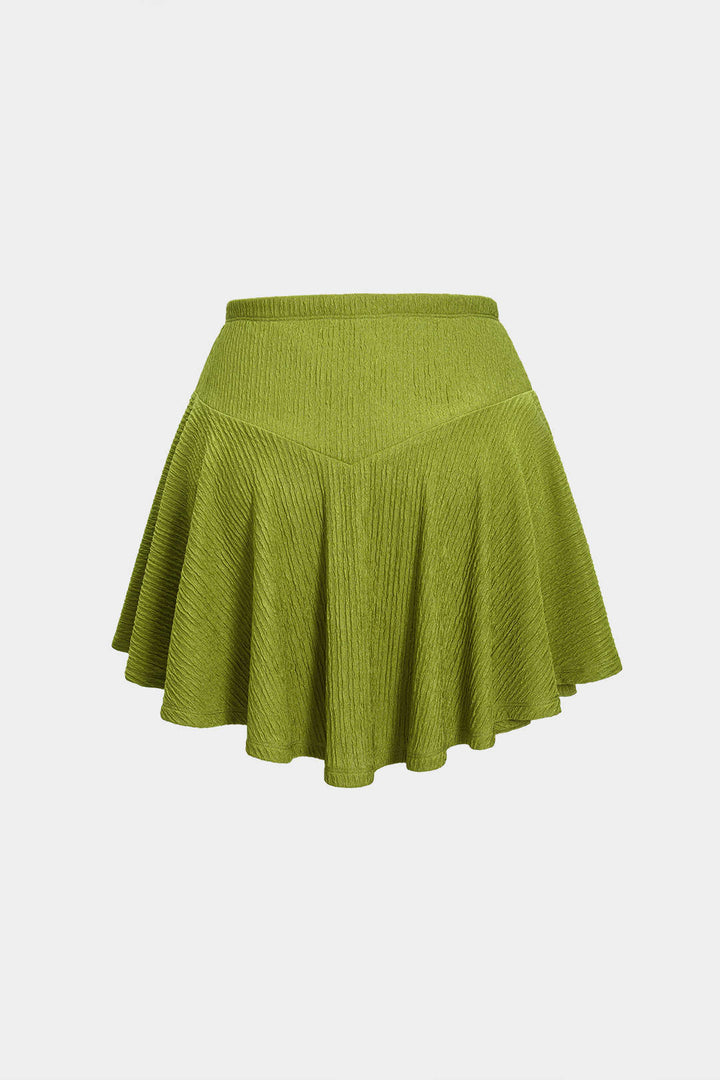 Asymmetrical Tank Top And Ruched Skirt Set