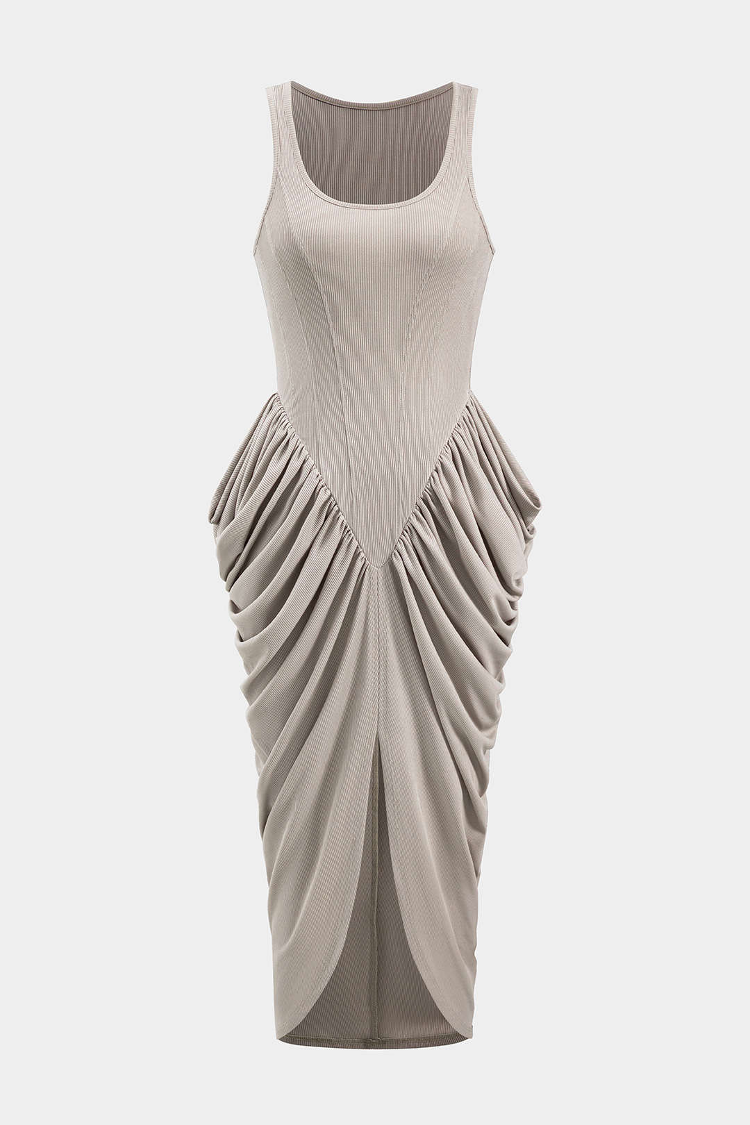 Ruched Corset Sleeveless Maxi Dress