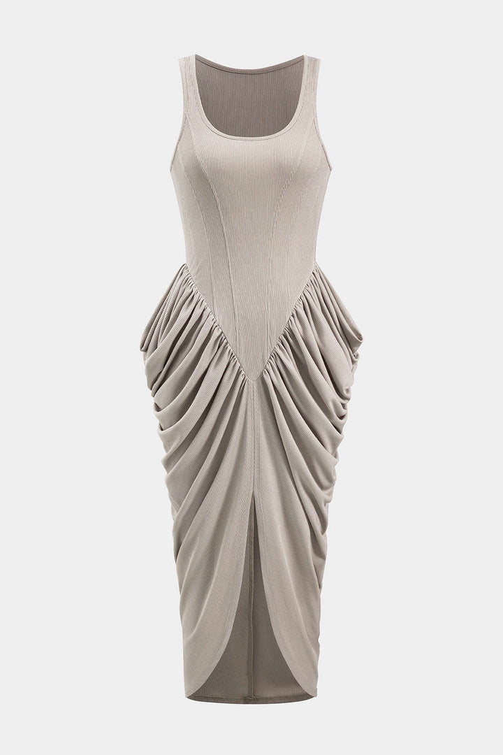 Ruched Corset Sleeveless Maxi Dress