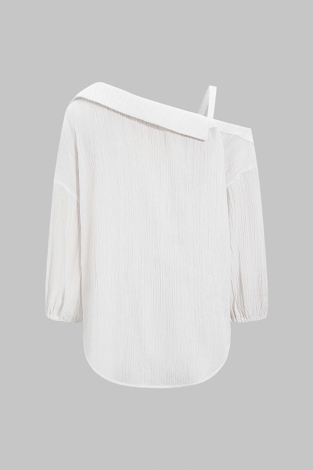 Button Asymmetrical Backless Long-Sleeve Shirt