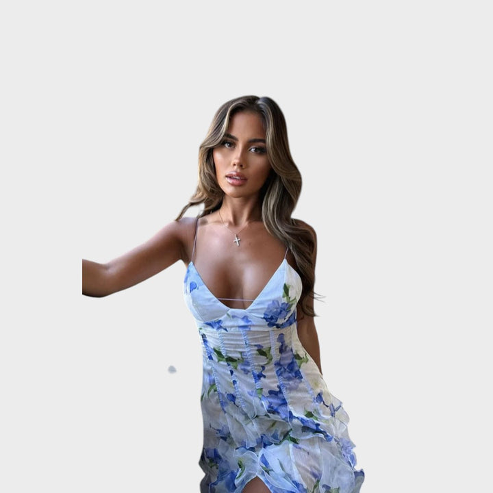 Hannah -  Floral Ruffle Maxi Dress