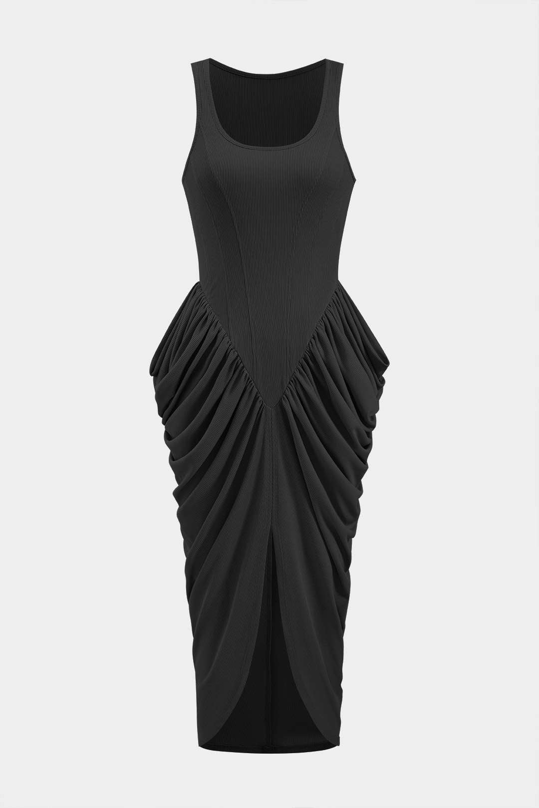 Ruched Corset Sleeveless Maxi Dress