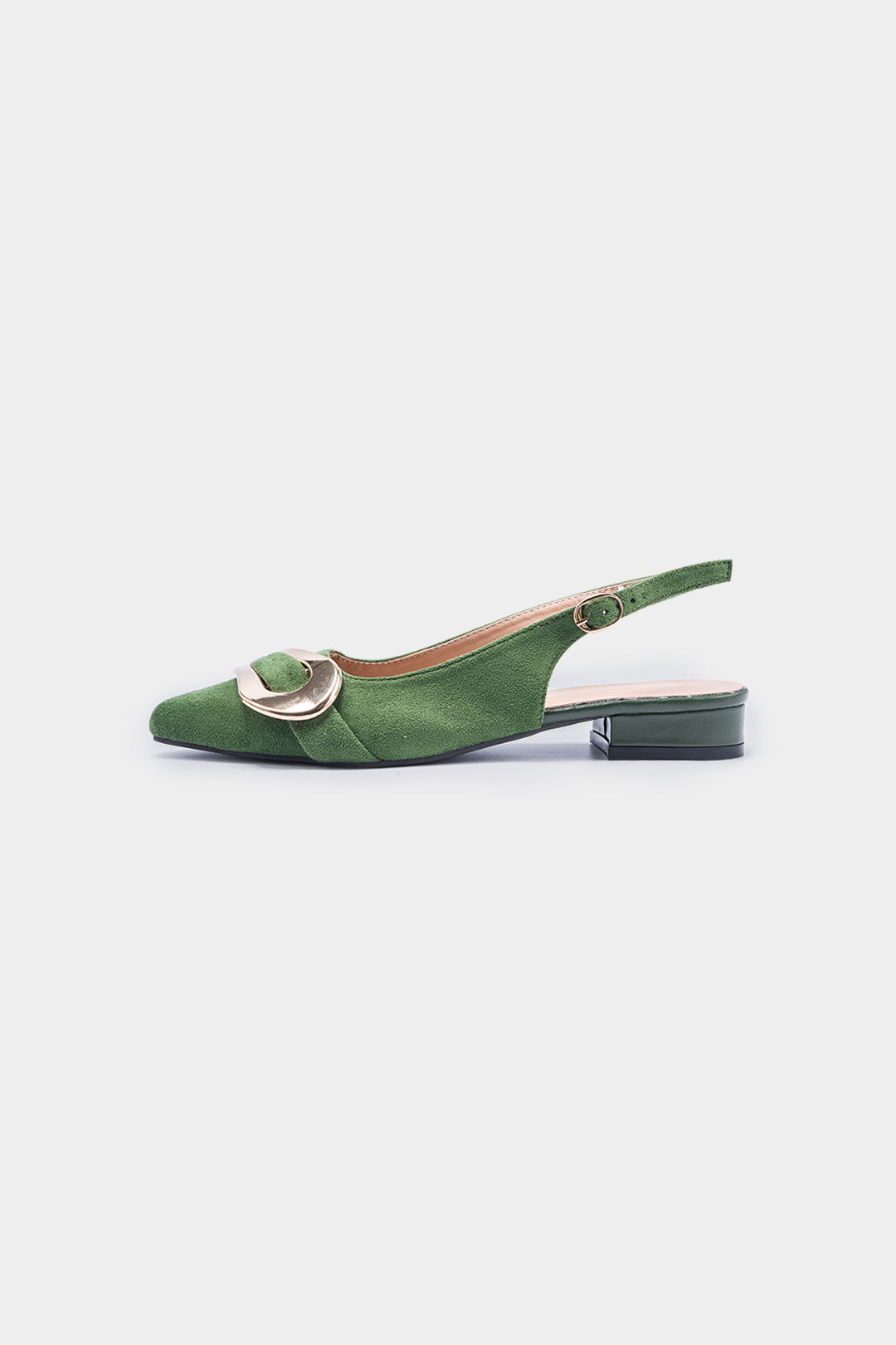 Metal Buckle Pointed Flats