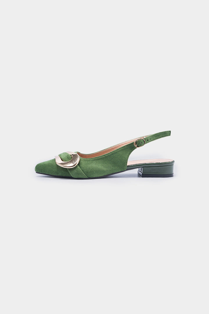 Metal Buckle Pointed Flats