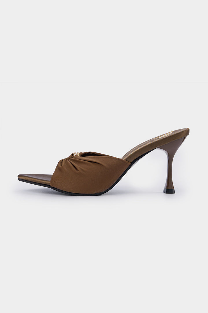 Metallic Decor Buckle Pointed Heels