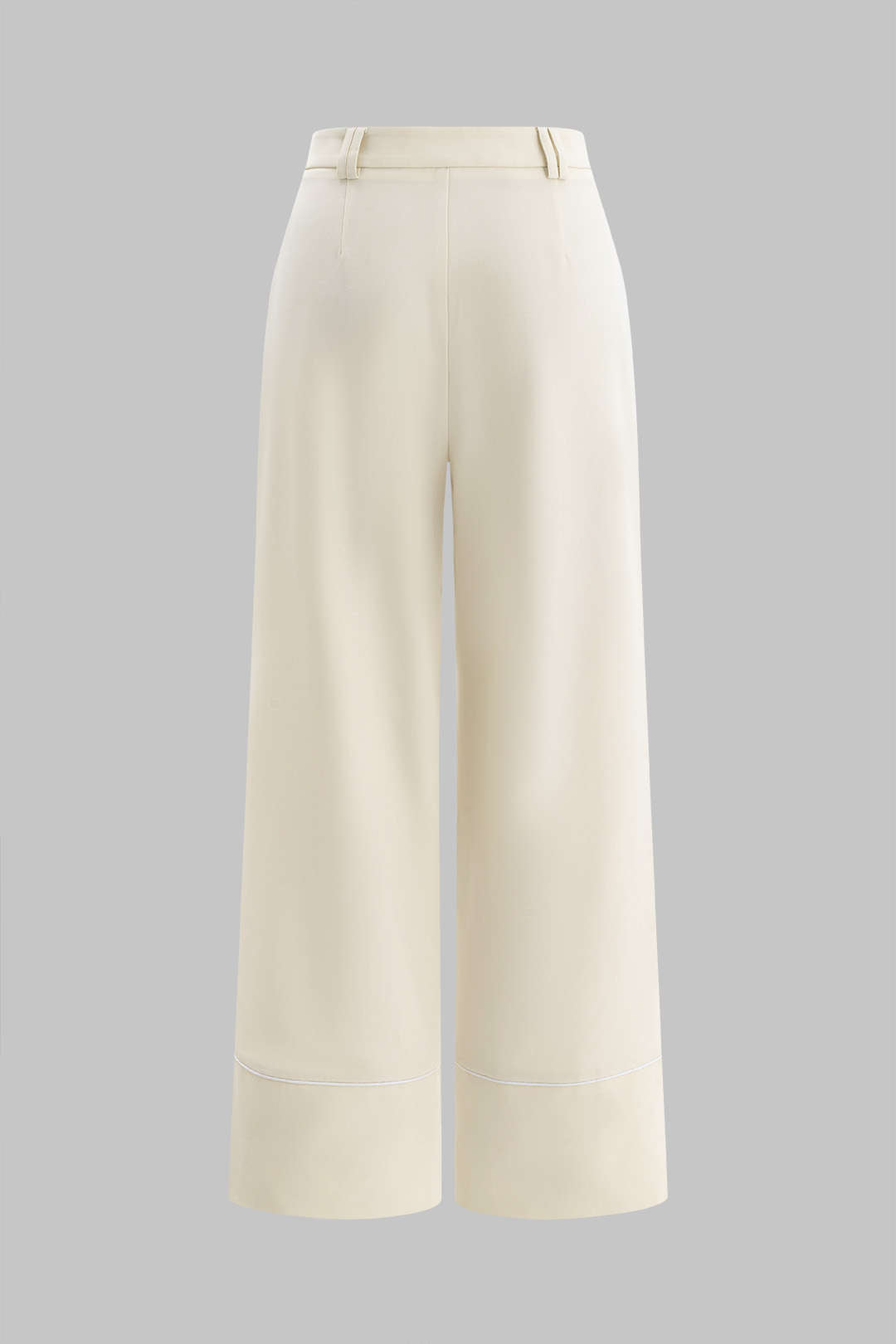 Patchwork Binding Straight-Leg Trousers