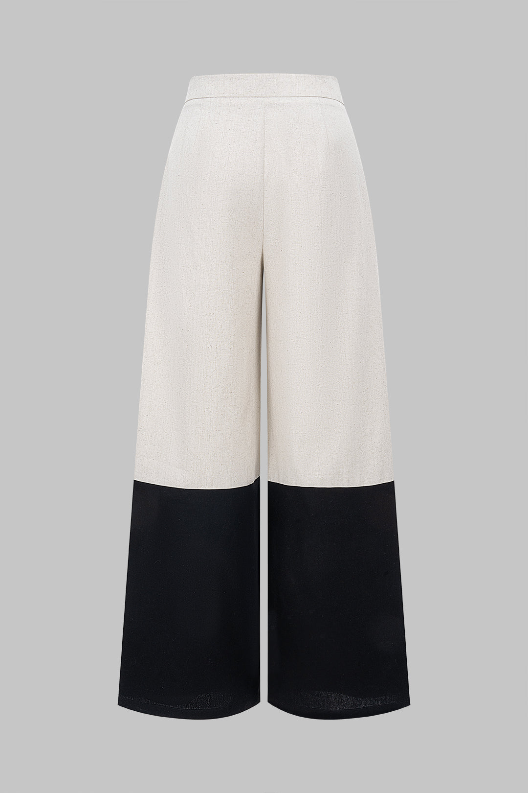 Linen High Waist Patchwork Wide Leg Trousers