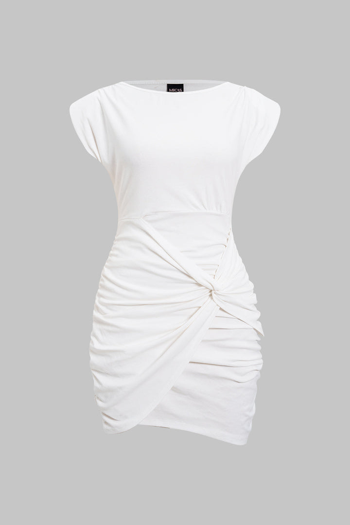 Ruched Twist Knot  Mini Dress