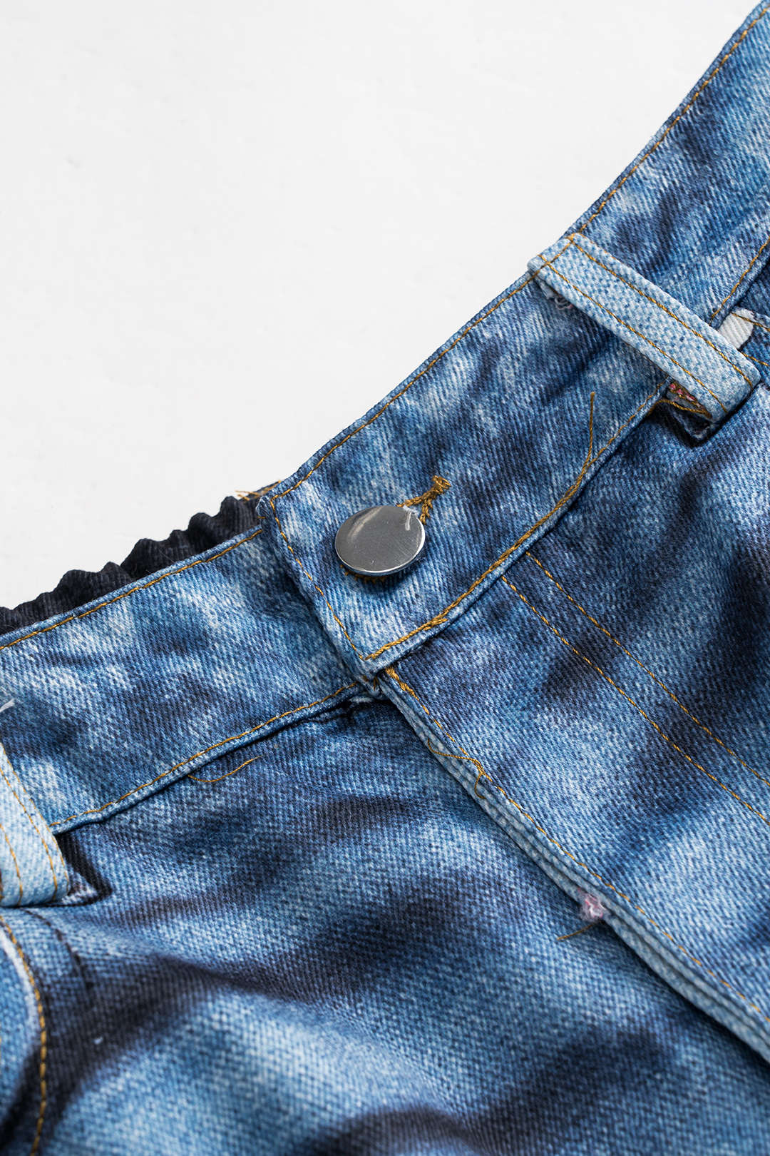 Abstract Print Button Pocket Trousers