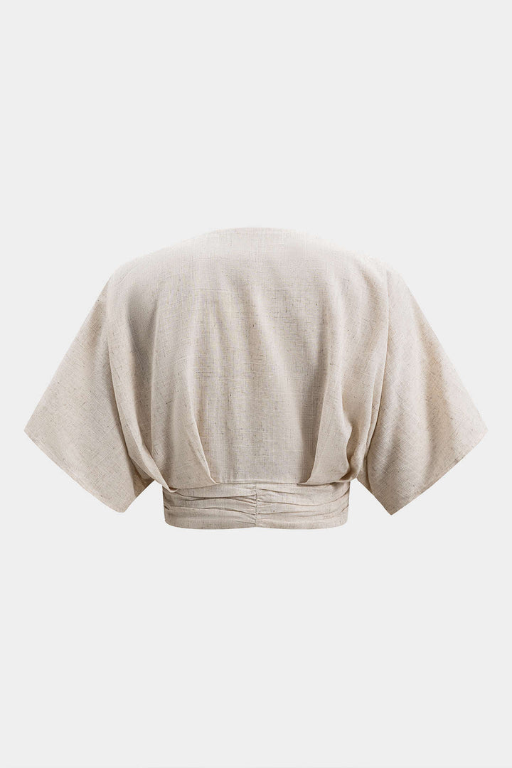 Linen Metallic Short-Sleeve Shirt