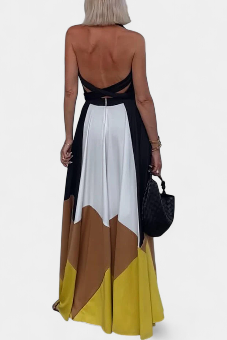 Nava Long Multiform Dress with Open Back