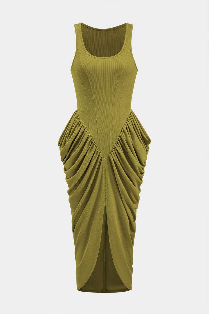 Ruched Corset Sleeveless Maxi Dress