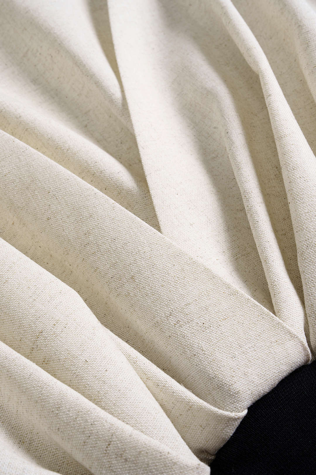 Linen Patchwork Ruched Short-Sleeve Shirt