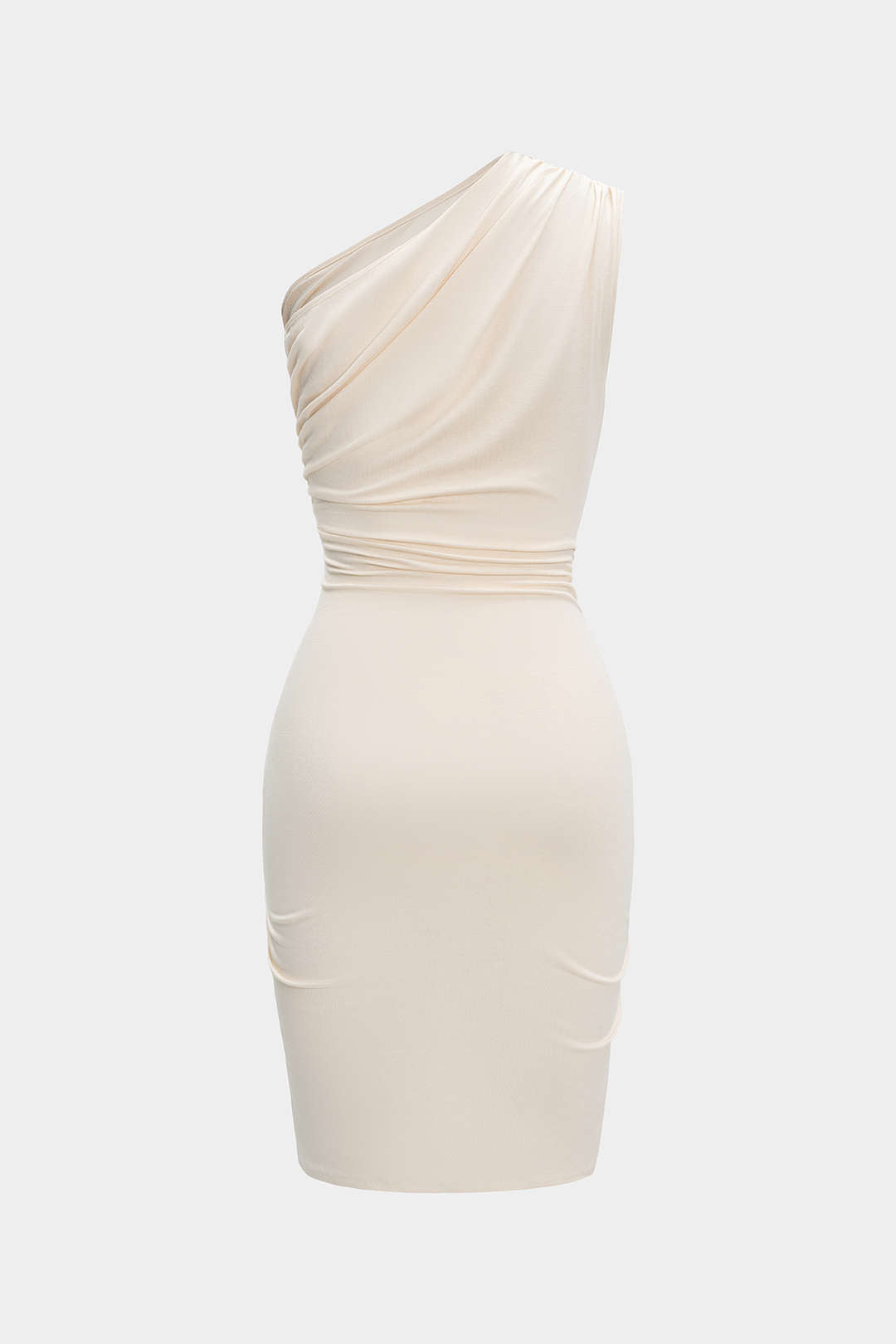 Ruched Asymmetrical Cut Out Midi Dress