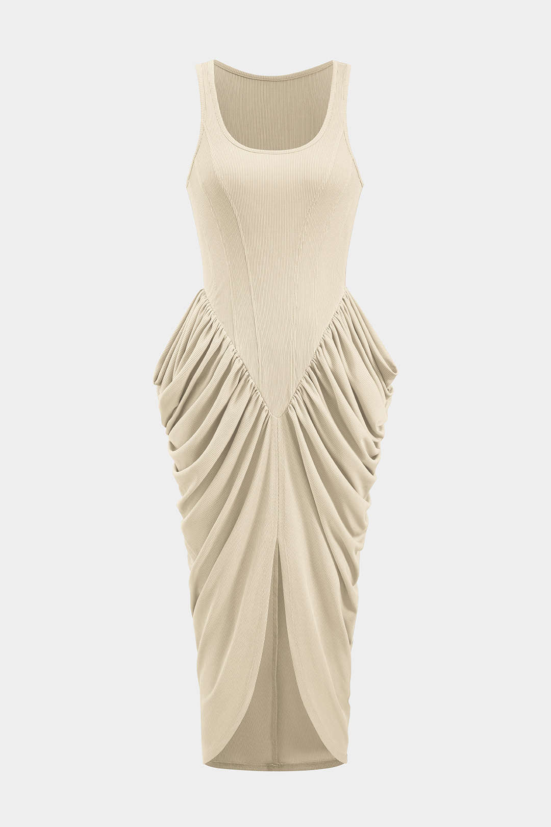 Ruched Corset Sleeveless Maxi Dress