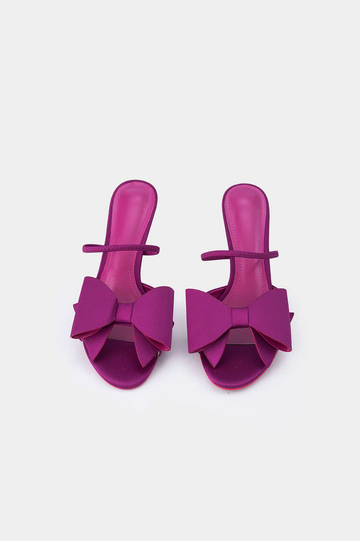 Faux Leather Butterfly Decor Pointed Heels