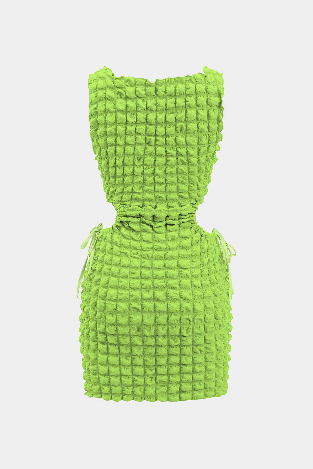 Cut Out Waist Drawstring Sleeveless Mini Dress