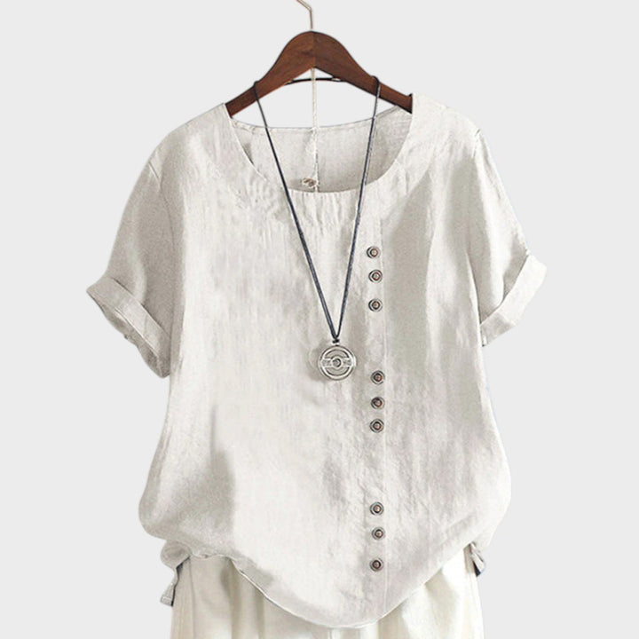 Ella - Linen Blouse with Buttons