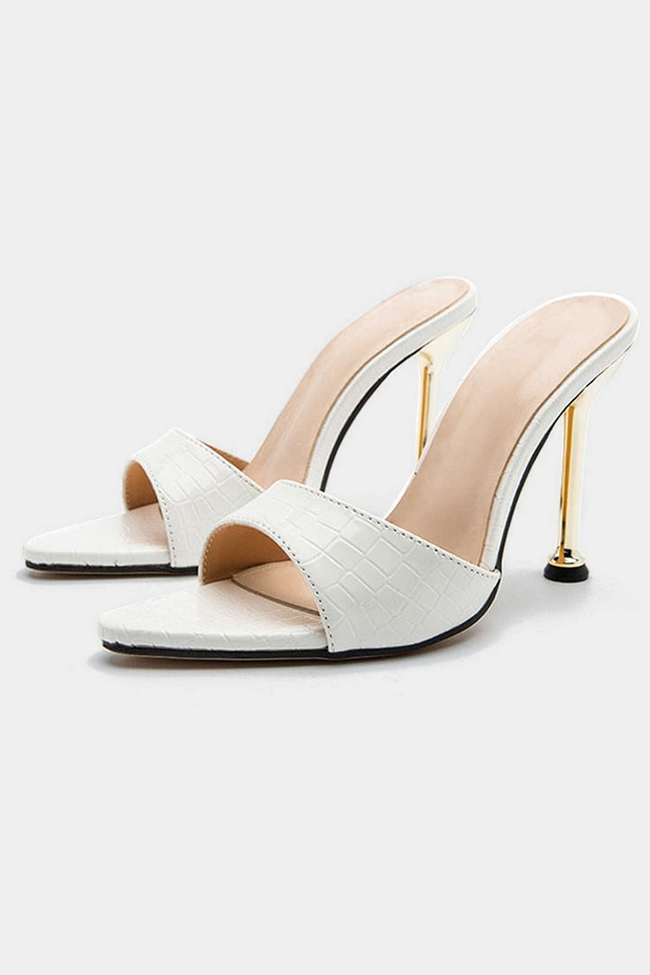 Open Pointed Toe Ankle-strapless High-heeled Sandals