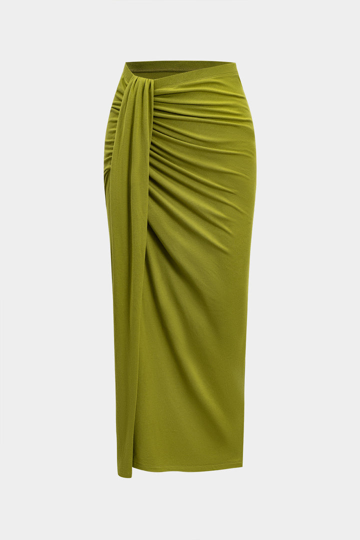 Tank Top And Ruched Twist Knot Skirt Set