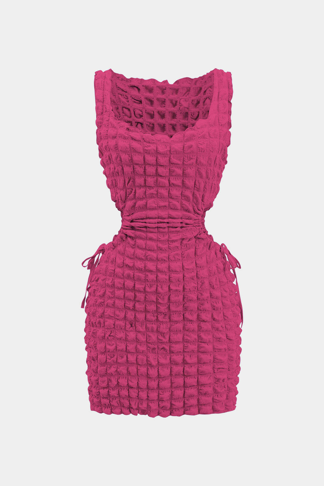Cut Out Waist Drawstring Sleeveless Mini Dress